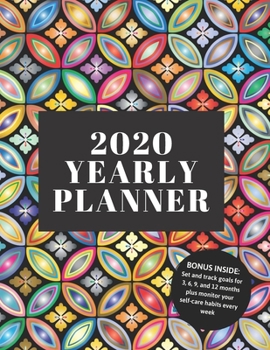 Paperback 2020 Yearly Planner: 8.5x11" Yearly Self-Care and Goal Tracking Yearly Planner (circles) Book