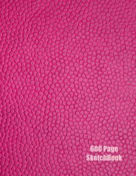 Paperback 600 Page Sketchbook: Pink Leather Texture Large 30 Day Sketchbook Slam Challenge Book