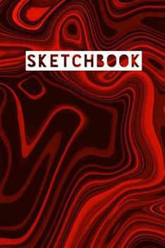 Paperback Sketchbook: Abstract Liquid Marble Mirror Red Design Book