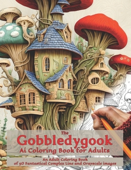 Paperback The Gobbledygook Ai Coloring Book for Adults: An Adult Coloring Book fo 50 Fantastical Complex Line and Grayscale Images Book