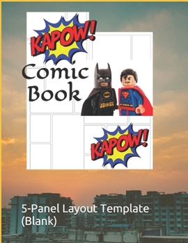 Paperback Comic Book: 5-Panel Layout Template (Blank) Book