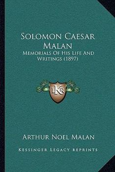 Paperback Solomon Caesar Malan: Memorials Of His Life And Writings (1897) Book