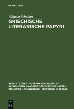 Hardcover Griechische Literarische Papyri [German] Book