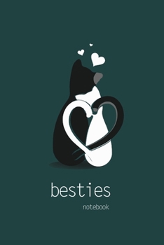 Besties Notebook, Blank Write-in Journal, Dotted Lines, Wide Ruled, Medium (A5) 6 x 9 Inches (Olive Green)