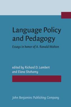 Hardcover Language Policy and Pedagogy (Not in series) Book