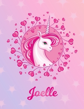 Paperback Joelle: Unicorn Sheet Music Note Manuscript Notebook Paper - Magical Horse Personalized Letter J Initial Custom First Name Cov Book