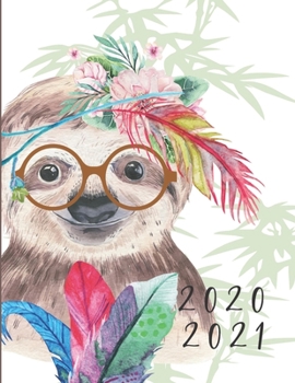 Paperback 2020-2021 2 Year Planner Sloth Watercolor Monthly Calendar Goals Agenda Schedule Organizer: 24 Months Calendar; Appointment Diary Journal With Address Book