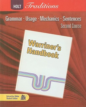 Hardcover Holt Traditions Warriner's Handbook: Student Edition Grade 8 Second Course 2008 Book
