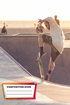 Paperback Composition Notebook: Skateboard Blank Lined Notebook Journal Diary 6x9 Book