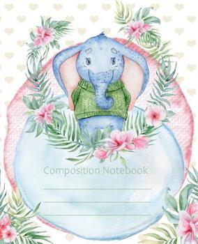 Paperback Composition Notebook: Elephant Fashion Line College Ruled Paper Exercise Book Notebook For Middle School Through To College University Book