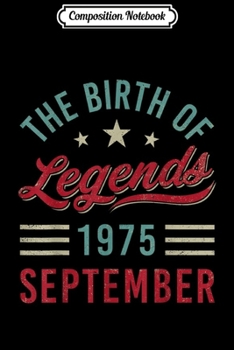 Composition Notebook: Vintage The Birth Of Legends 1975 September Virgo Libra Journal/Notebook Blank Lined Ruled 6x9 100 Pages