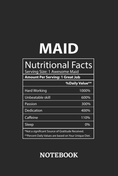 Paperback Nutritional Facts Maid Awesome Notebook: 6x9 inches - 110 dotgrid pages - Greatest Passionate working Job Journal - Gift, Present Idea Book