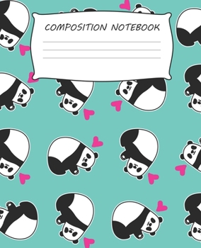 Composition Notebook: Panda Bear Mint Green Pattern Teens Girls College Homeschool Kids First Second Grade 100 College Ruled Pages Journal Diary