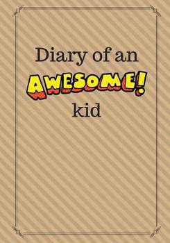 Paperback Diary of an Awesome Kid: Children's Creative Journal, 100 Pages, Tan Sand Pinstripes Book