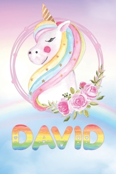 David: David's Unicorn Personal Custom Named Diary Planner Calendar Notebook Journal 6x9 Personalized Customized Gift For Someone Who's Surname is David Or First Name Is David