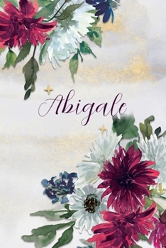 Abigale: Personalized Journal Gift Idea  for Women (Burgundy and White Mums)