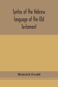 Paperback Syntax of the Hebrew language of the Old Testament Book