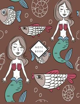 Paperback Notebook: Mermaids on brown cover and Dot Graph Line Sketch pages, Extra large (8.5 x 11) inches, 110 pages, White paper, Sketch Book