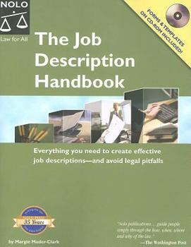 Paperback The Job Description Handbook [With CD ROM] Book