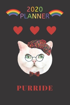 Paperback 2020 Planner Puuride: Lgbtq Cat Cover / 12 Month Weekly Planner Book