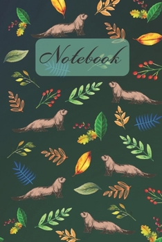 Paperback Notebook: Cute Ferrets And leaves - Diary / Notes / Track / Log / Journal, Book Gifts For Women Men Kids Teens Girls Boys 6x9" 1 Book
