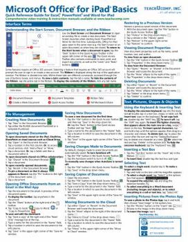 Pamphlet Microsoft Office for iPad Basics Quick Reference Training Tutorial Guide (Cheat Sheet of Instructions & Tips - Laminated Card) Book