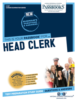 Paperback Head Clerk (C-347): Passbooks Study Guidevolume 347 Book
