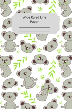 Cute Baby Koala Theme Wide Ruled Line Paper