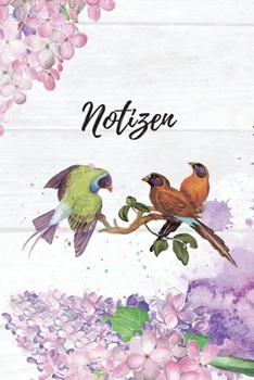 Notizen: Blanko Violett Floral Vogel Design Heft für Aufzeichnungen Lettering Handschrift | Kreatives Geschenk für Kinder und Erwachsene | Frauen Männer Freundinnen und Kollegen (German Edition)