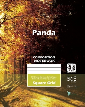 Paperback Panda Square Grid, Quad Ruled, Composition Notebook, 100 Sheets, Large Size 8 x 10 Inch Dark Forest III Book