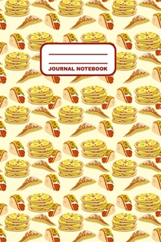 Paperback Journal Notebook: Notebook, Journal, Or Diary - Food Pattern Cover Design - 110 Blank Lined Pages - 6" X 9" - Matte Finished Soft Cover Book