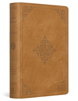 Imitation Leather ESV Large Print Bible (Trutone, Nubuck Caramel, Fleur-De-Lis Design) Book