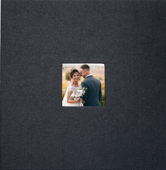 Misc. Black Linen Photo Album (40 Self-Adhesive Pages) Book