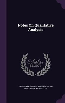 Hardcover Notes On Qualitative Analysis Book