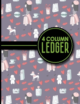 Paperback 4 Column Ledger: Accounting Journal, Bookkeeping Ledger Book, Ledger Receipt Book, 8.5" x 11", 100 pages Book