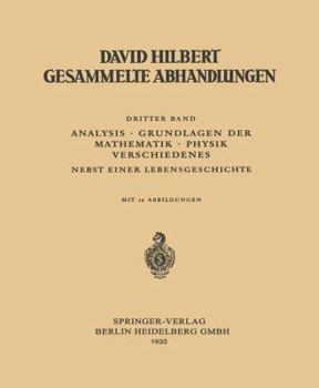 Paperback Dritter Band: Analysis - Grundlagen Der Mathematik - Physik Verschiedenes: Nebst Einer Lebensgeschichte [German] Book