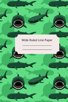 Paperback Scary Shark Theme Wide Ruled Line Paper Book