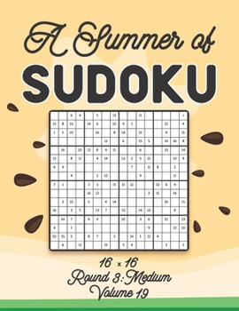 A Summer of Sudoku 16 x 16 Round 3: Medium Volume 19: Relaxation Sudoku Travellers Puzzle Book Vacation Games Japanese Logic Number Mathematics Cross ... Level For All Ages Kids to Adults Gifts