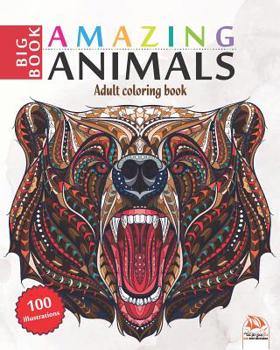 Paperback Amazing Animals: Adult coloring book - 25 Animals illustrations (Mandalas) to color Book