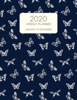 2019 Weekly Planner January to December: Dated With To Do Notes And Inspirational Quotes - Butterflies-Navy-Blue (Bunny Rabbits & Kitty Cats)