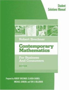 Paperback Student Solutions Manual for Brechner's Contemporary Mathematics for Business and Consumers, 4th Book