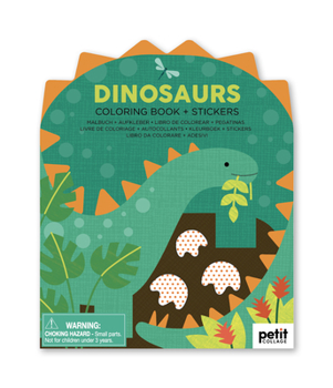 Paperback Coloring Book with Stickers Dinosaurs Book