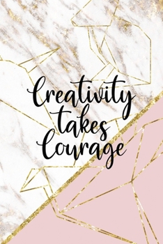 Creativity Takes Courage: Origami Notebook Journal Composition Blank Lined Diary Notepad 120 Pages Paperback Pink Marble