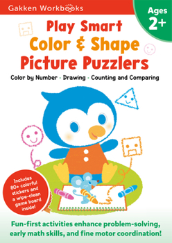 Paperback Play Smart Color & Shape Picture Puzzlers Age 2+: Preschool Activity Workbook with Stickers for Toddlers Ages 2, 3, 4: Learn Using Favorite Themes: Co Book