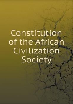 Paperback Constitution of the African Civilization Society Book