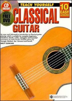 Paperback 10 Easy Lessons Classical Guitar Bk/CD/DVD Book