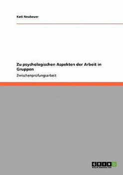 Paperback Zu psychologischen Aspekten der Arbeit in Gruppen [German] Book