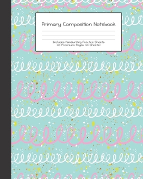 Paperback Primary Composition Notebook: Retro Hippie Wanderlust Travel -Grades K-2 - Handwriting Practice Paper-Primary Ruled With Dotted Midline - 100 Pgs 50 Book