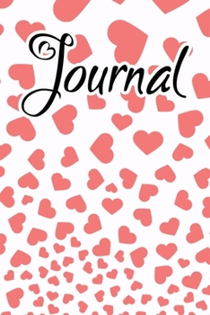 Paperback Journal: Pink Salmon Falling Hearts Journal for women to write Book
