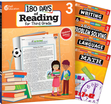 Paperback 180 Days(tm) Reading, Math, Problem Solving, Writing, & Language for Grade 3: 5-Book Set: Practice, Assess, Diagnose Book